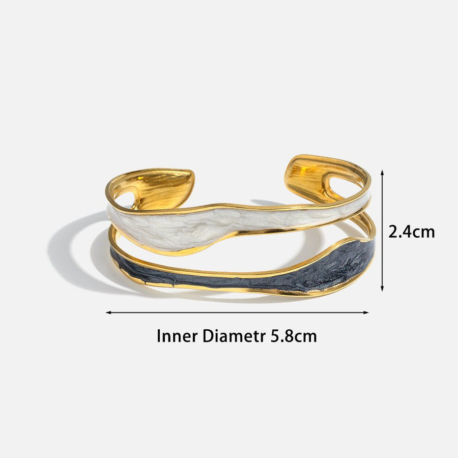 LiquidLine Steel Open Cuff - Elysian Bijoux