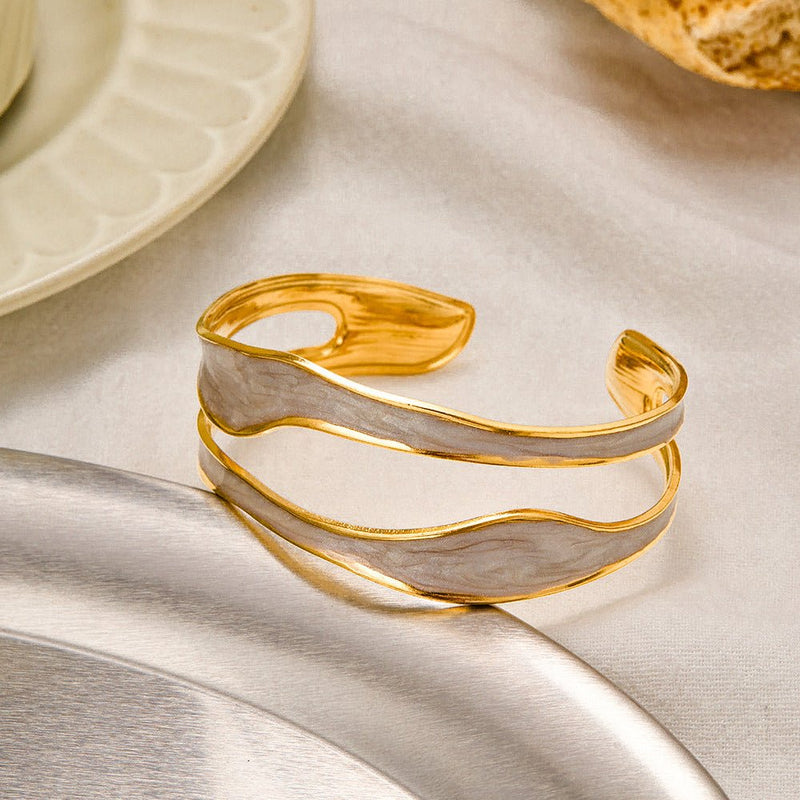 LiquidLine Steel Open Cuff - Elysian Bijoux