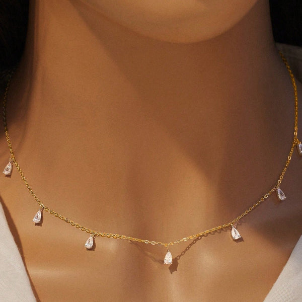 Lumière Drop Sterling Zircon Pendant - Elysian Bijoux