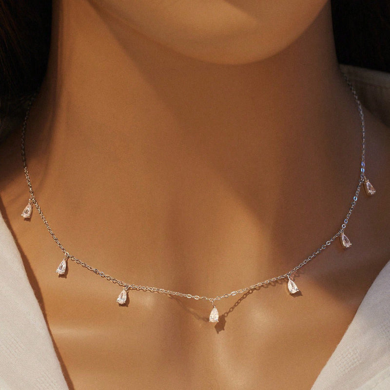 Lumière Drop Sterling Zircon Pendant - Elysian Bijoux