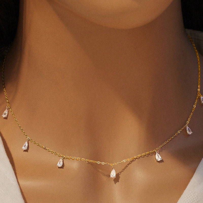Lumière Drop Sterling Zircon Pendant - Elysian Bijoux