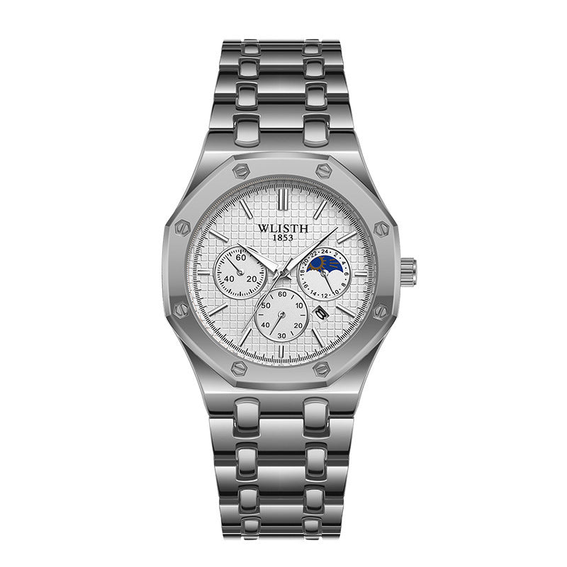LumiSteel Radiance Calendar Watch - Elysian Bijoux