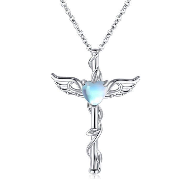 Luna Wings Heartstone Necklace - Elysian Bijoux