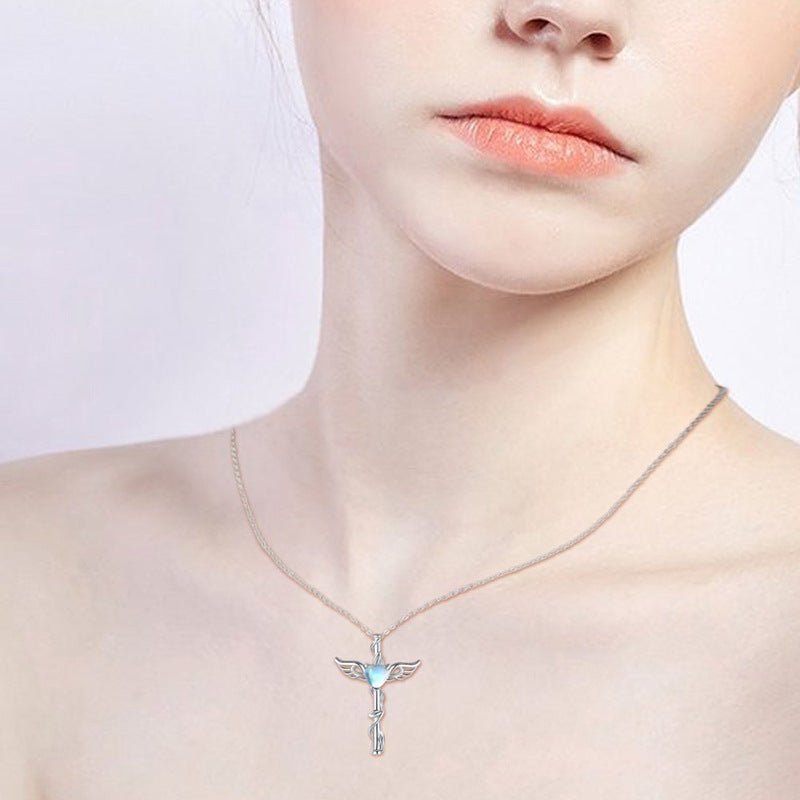 Luna Wings Heartstone Necklace - Elysian Bijoux