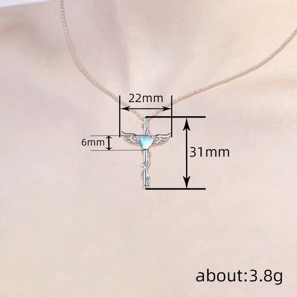Luna Wings Heartstone Necklace - Elysian Bijoux
