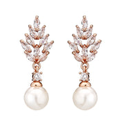 LuxeGleam Zircon & Pearl Earrings - Elysian Bijoux