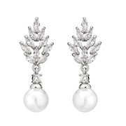 LuxeGleam Zircon & Pearl Earrings - Elysian Bijoux