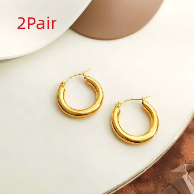 MAYSU Vintage Gold Hoop Earrings - Elysian Bijoux