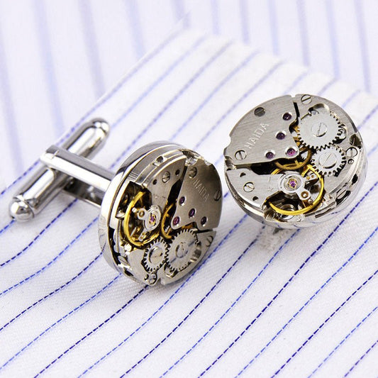 Mechanical Movement French Shirt Cufflinks - Elysian Bijoux