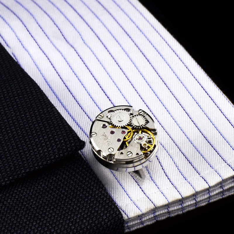 Mechanical Movement French Shirt Cufflinks - Elysian Bijoux