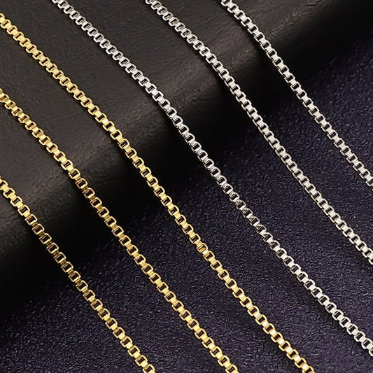 Men’s Long Geometric Alloy Necklace – Classic Gold & Silver Chains - Elysian Bijoux