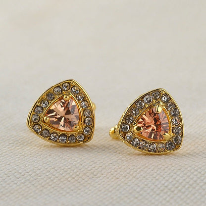 Men’s Shirt Cufflinks – Triangle Crystal French Diamond - Elysian Bijoux