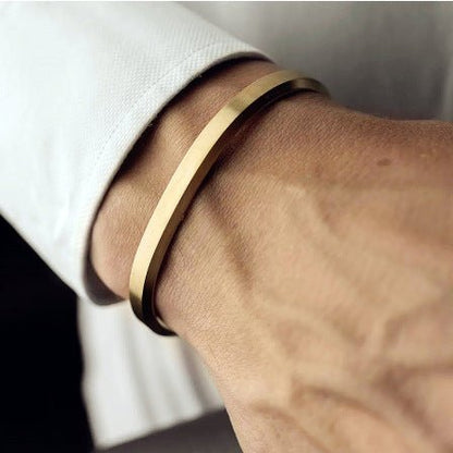 Men’s Titanium Steel Bracelet – Simple Geometric Watch Accessory - Elysian Bijoux