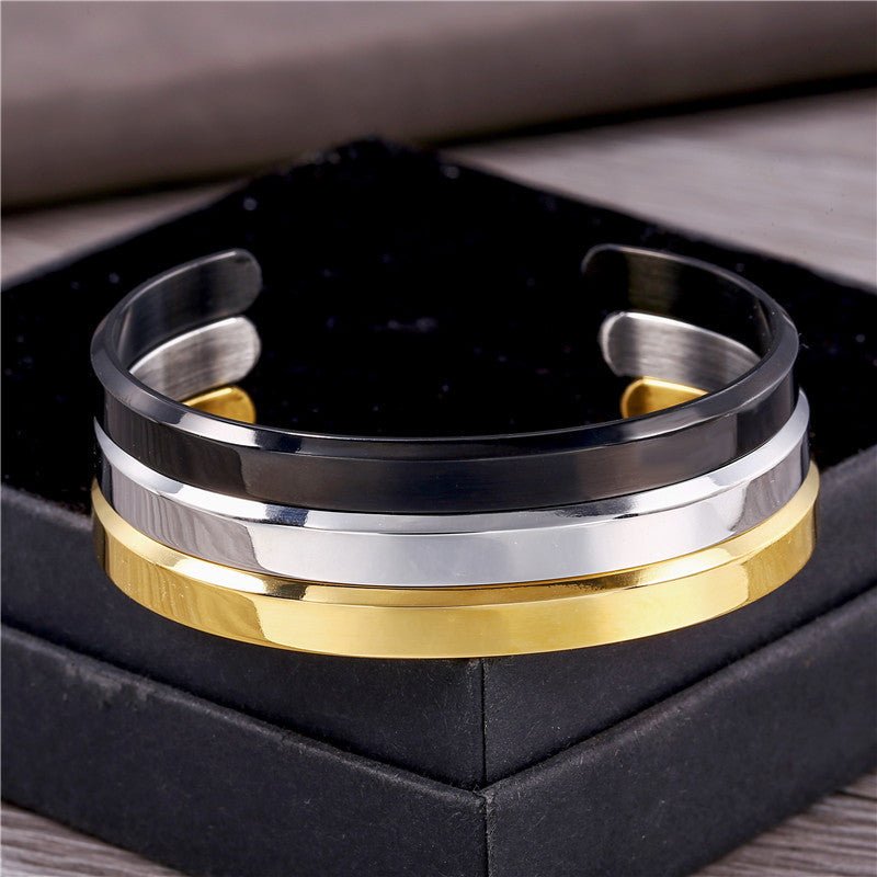 Men’s Titanium Steel Bracelet – Simple Geometric Watch Accessory - Elysian Bijoux