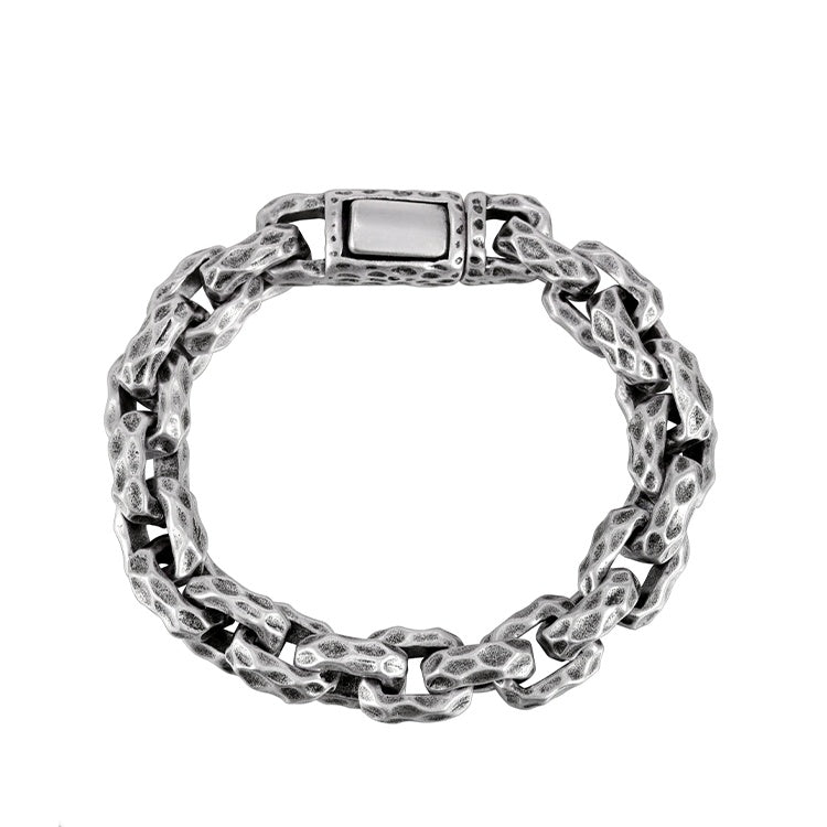 Meteorite Crater Titanium Steel Bracelet – Bold Hip Hop Style - Elysian Bijoux