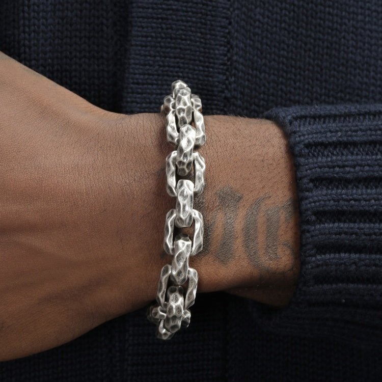 Meteorite Crater Titanium Steel Bracelet – Bold Hip Hop Style - Elysian Bijoux