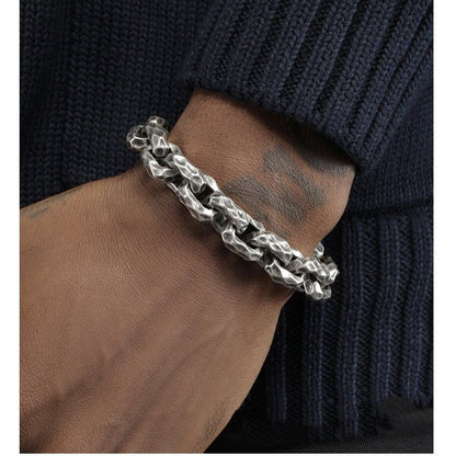 Meteorite Crater Titanium Steel Bracelet – Bold Hip Hop Style - Elysian Bijoux