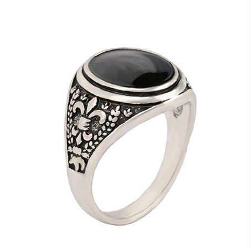 New Arrival King & Queen Crown Signet Ring – Vintage Silver Carved Punk Jewelry - Elysian Bijoux