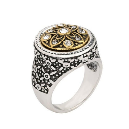 New Arrival King & Queen Crown Signet Ring – Vintage Silver Carved Punk Jewelry - Elysian Bijoux
