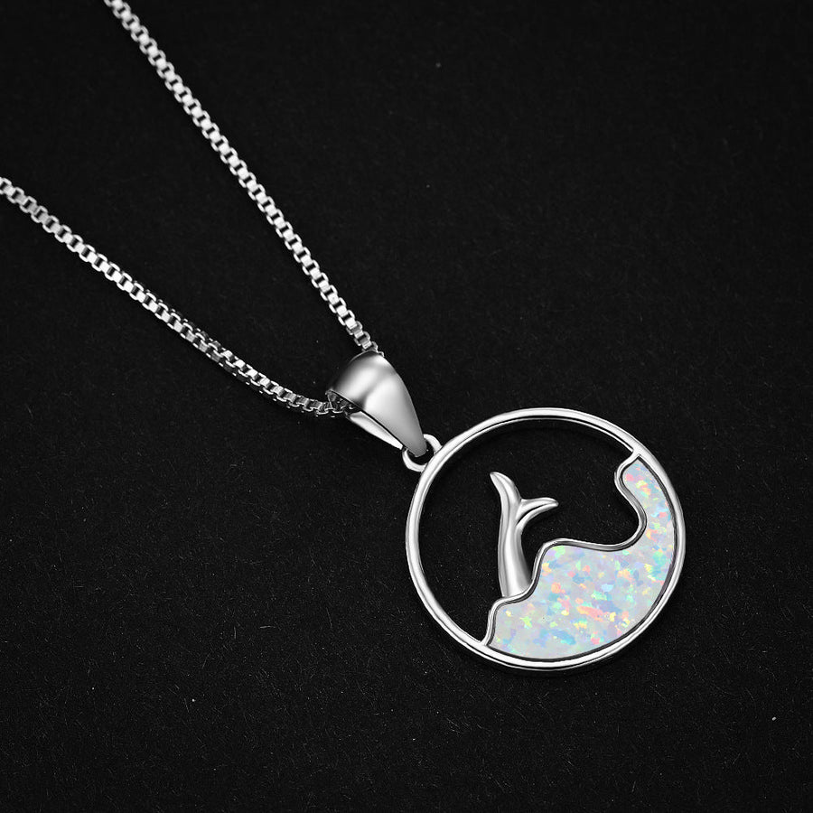 OceanGleam Blue Opal Tail Pendant - Elysian Bijoux