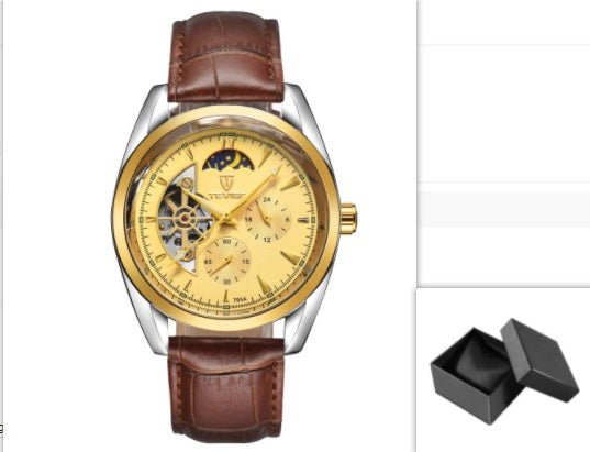 P Katwis™ Tourbillon Men’s Automatic Mechanical Watch – Starburst Design - Elysian Bijoux