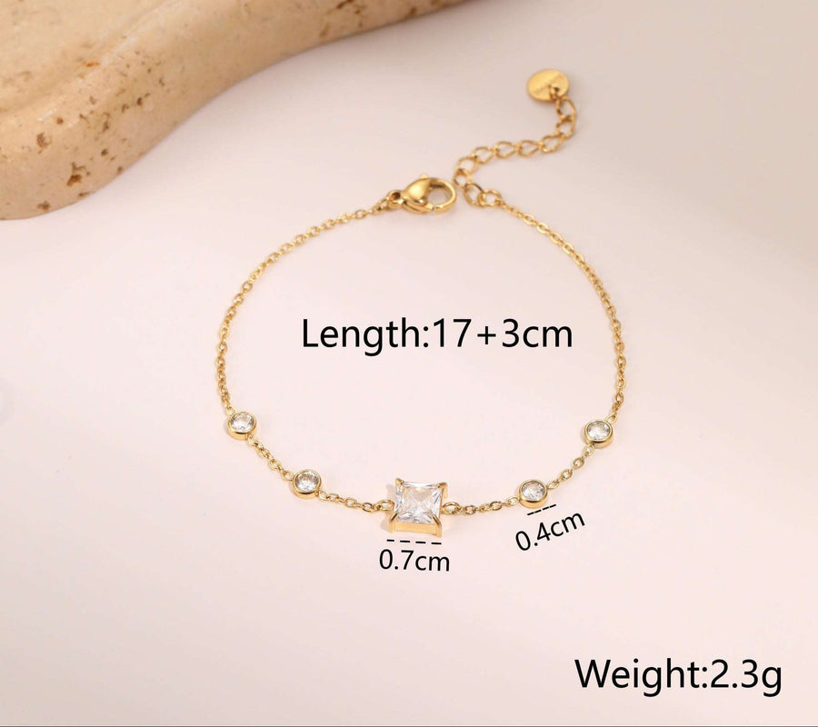 Paris Carré Minimal Bracelet - Elysian Bijoux