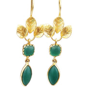 Parisian Leaf Tassel Zircon Drops - Elysian Bijoux