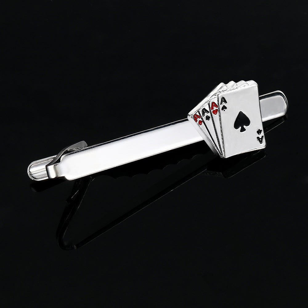 Poker Cufflinks & Tie Clip Business Set – Classic Gift for Men - Elysian Bijoux