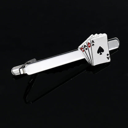 Poker Cufflinks & Tie Clip Business Set – Classic Gift for Men - Elysian Bijoux