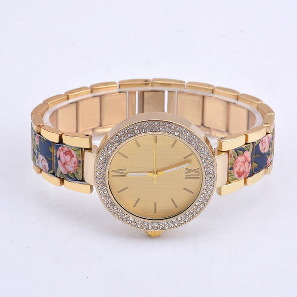 PrintGlam Diamond Accent Steel Watch - Elysian Bijoux