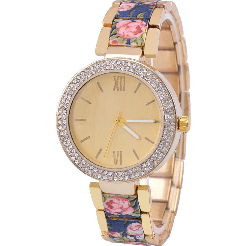 PrintGlam Diamond Accent Steel Watch - Elysian Bijoux
