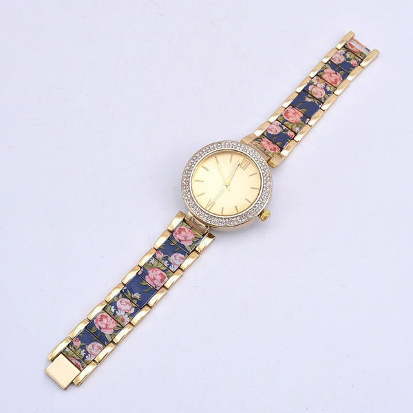 PrintGlam Diamond Accent Steel Watch - Elysian Bijoux