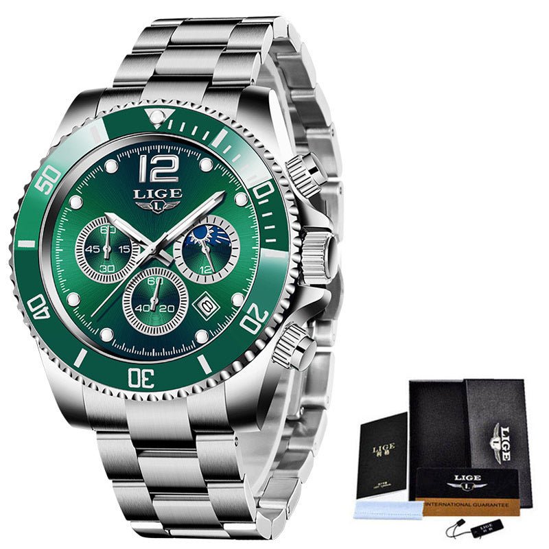 Quartz Men’s Sports Waterproof Chronograph Watch – Multi - Function Precision - Elysian Bijoux
