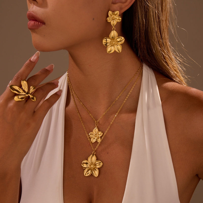 Regal Bloom Titanium Blossom Set - Elysian Bijoux