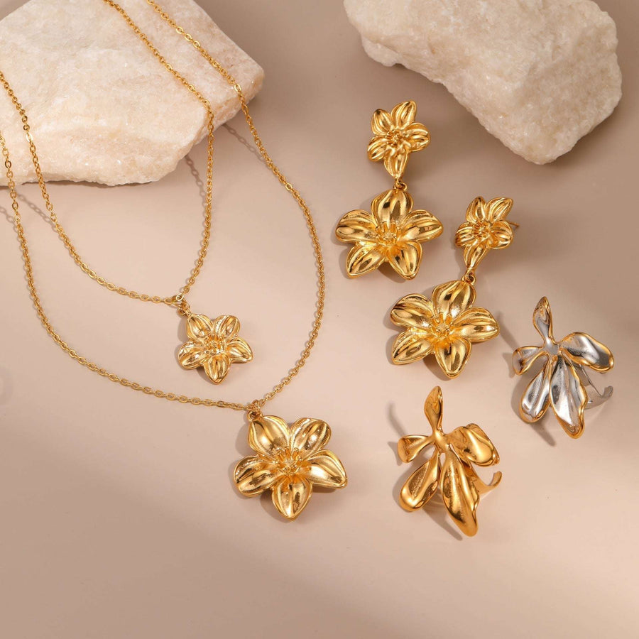 Regal Bloom Titanium Blossom Set - Elysian Bijoux
