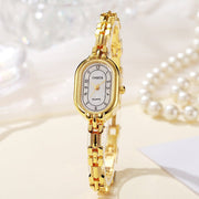 Retro Oval Women’s Bracelet Watch – Elegant Fritillary Style - Elysian Bijoux