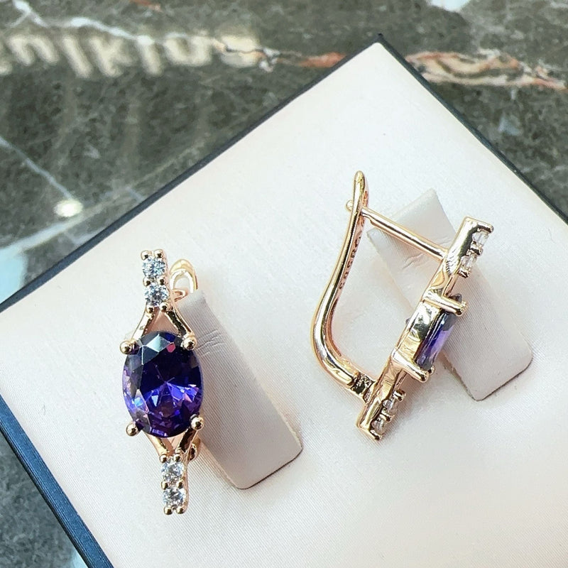 Rose Gold Amethyst Jewelry Set - Elysian Bijoux