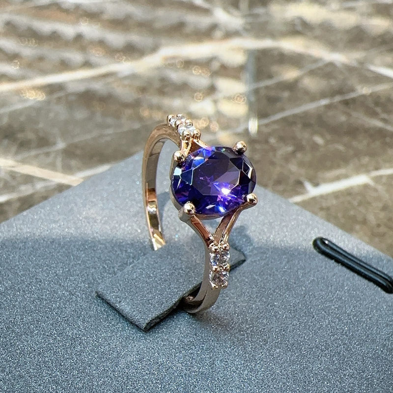 Rose Gold Amethyst Jewelry Set - Elysian Bijoux