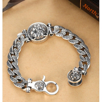 Rotating Tiger Bracelet for Men – Retro Copper Zodiac Design - Elysian Bijoux