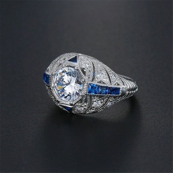 Sapphire Elegance Sterling Ring - Elysian Bijoux