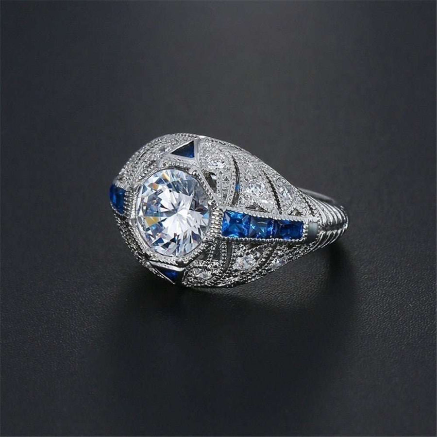 Sapphire Elegance Sterling Ring - Elysian Bijoux