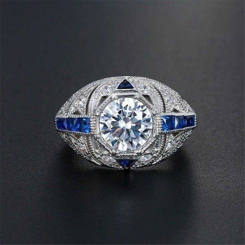Sapphire Elegance Sterling Ring - Elysian Bijoux