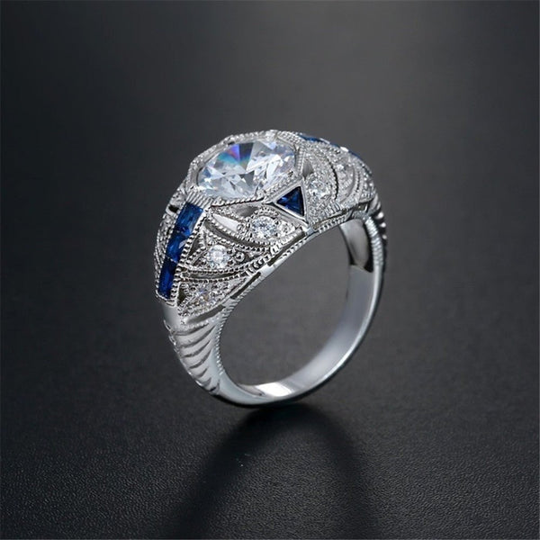 Sapphire Elegance Sterling Ring - Elysian Bijoux