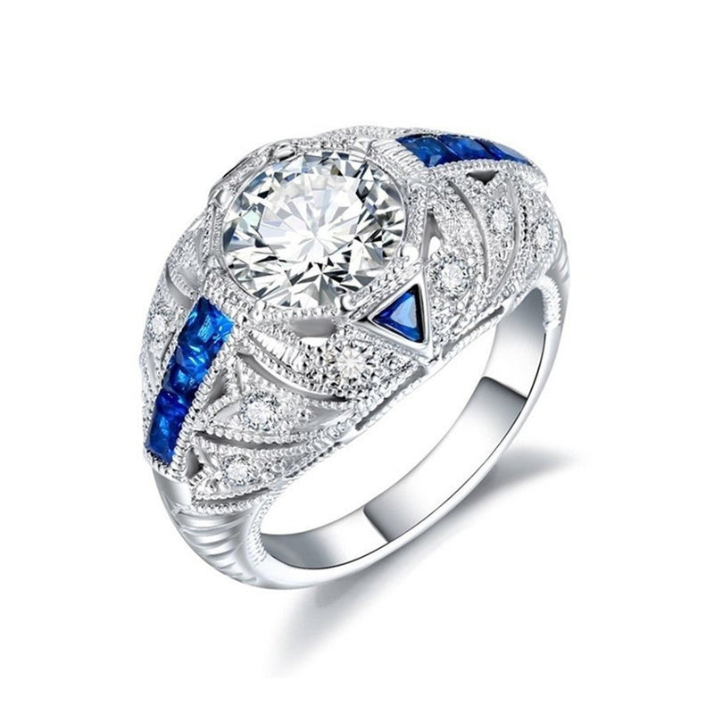 Sapphire Elegance Sterling Ring - Elysian Bijoux