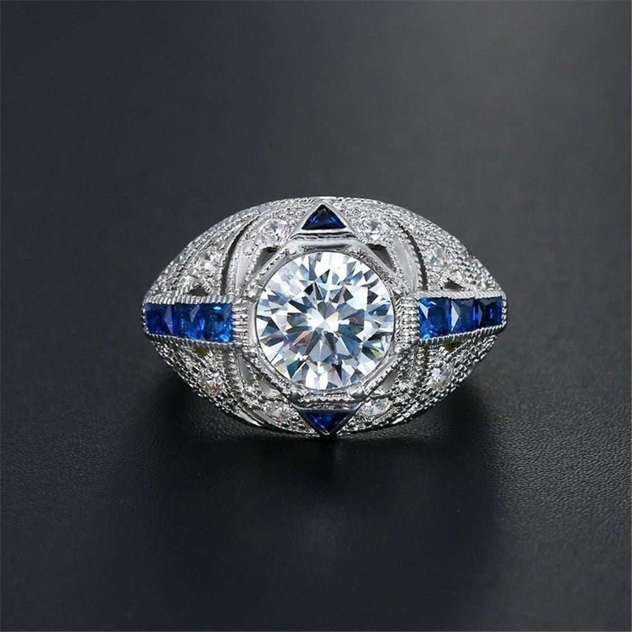 Sapphire Elegance Sterling Ring - Elysian Bijoux