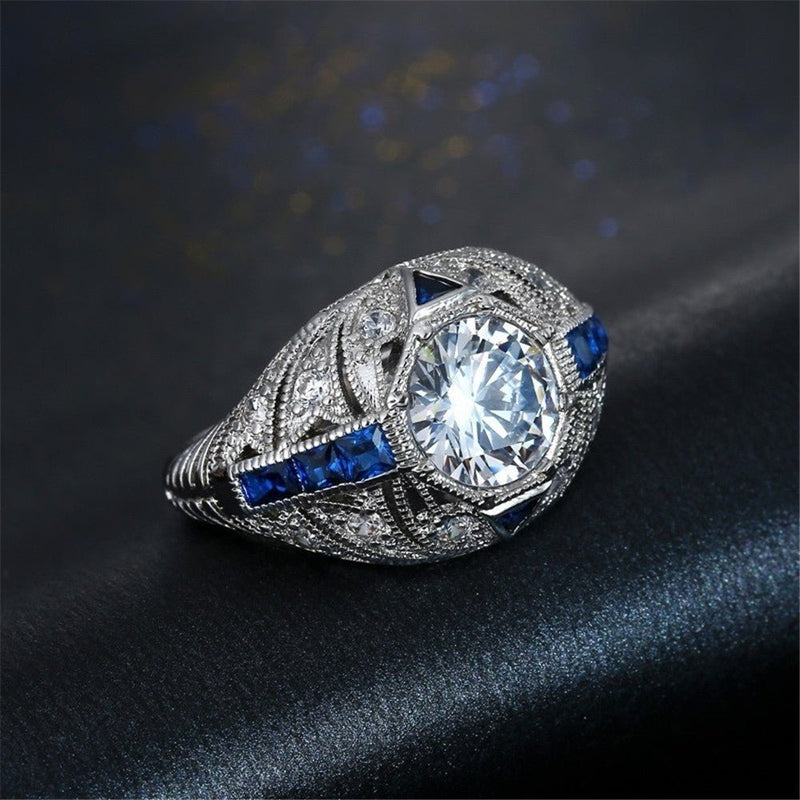 Sapphire Elegance Sterling Ring - Elysian Bijoux