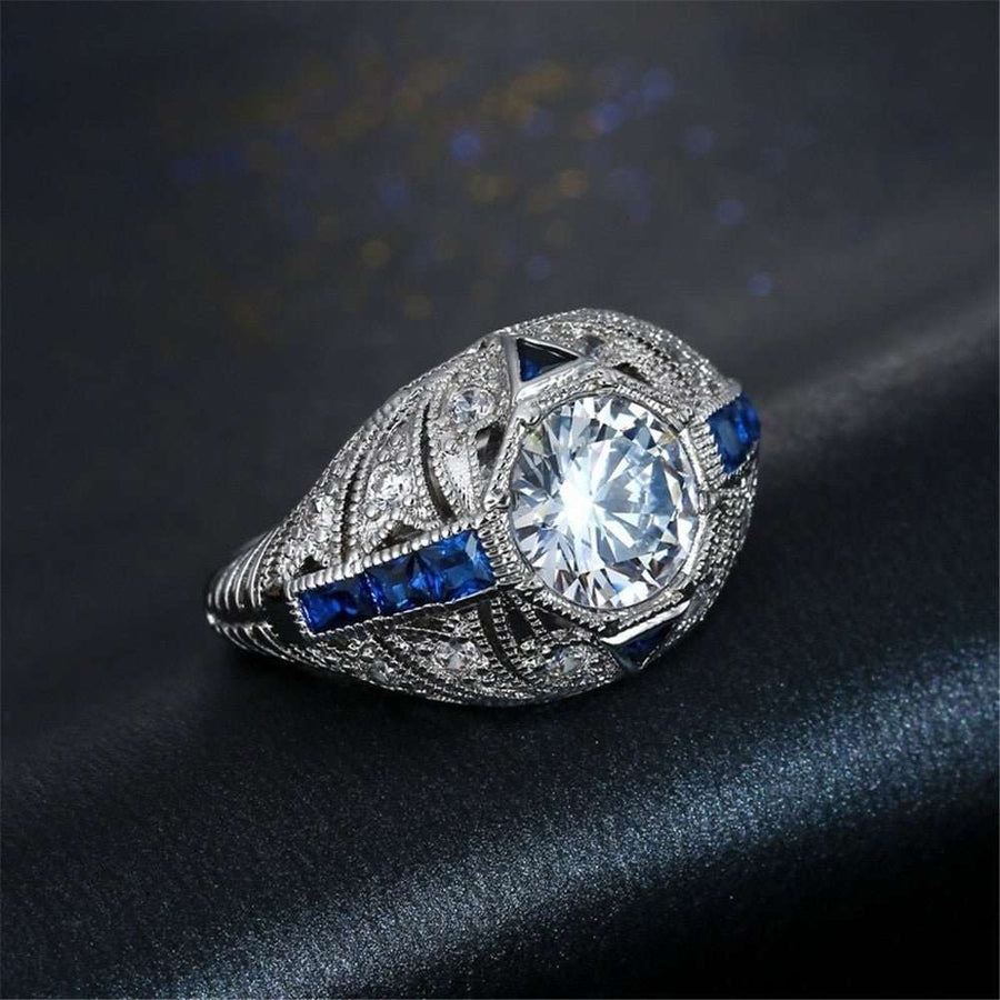 Sapphire Elegance Sterling Ring - Elysian Bijoux