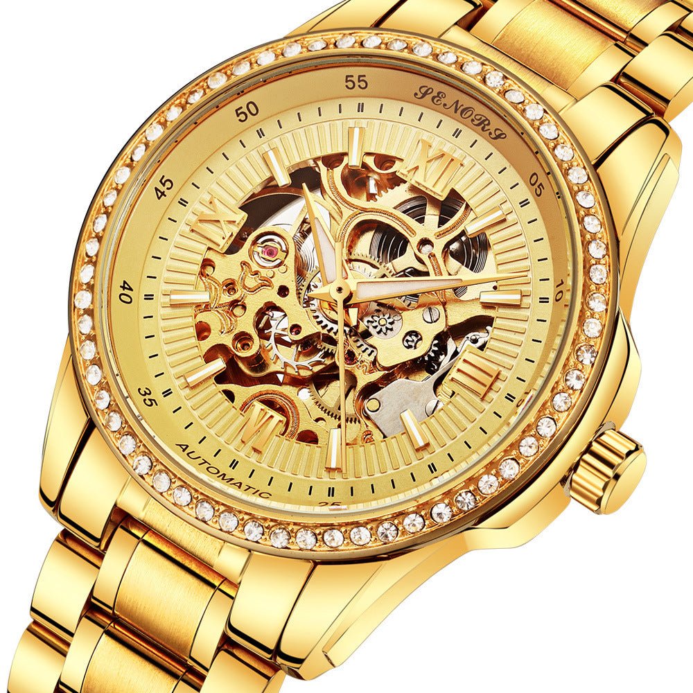 Senas™ SN019 Hollow Automatic Mechanical Watch – Business & Leisure Style - Elysian Bijoux