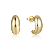 SilverGleam C - Hoop Stud Earrings - Elysian Bijoux