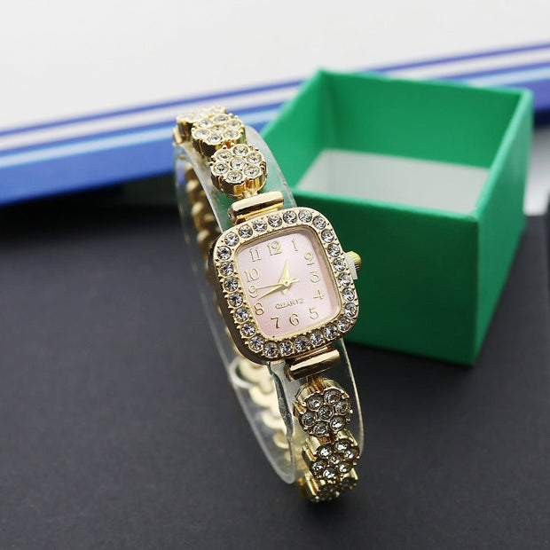Special Interest Light Luxury Fully - Jewelled Square Fashion Watch - Elysian Bijoux
